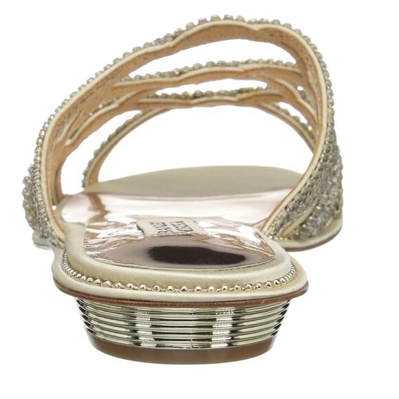 NEW Badgley Mischka Sofie Flat Low Kitten Heel Strappy Rhinestone Slide Sandal - Picture 3 of 6